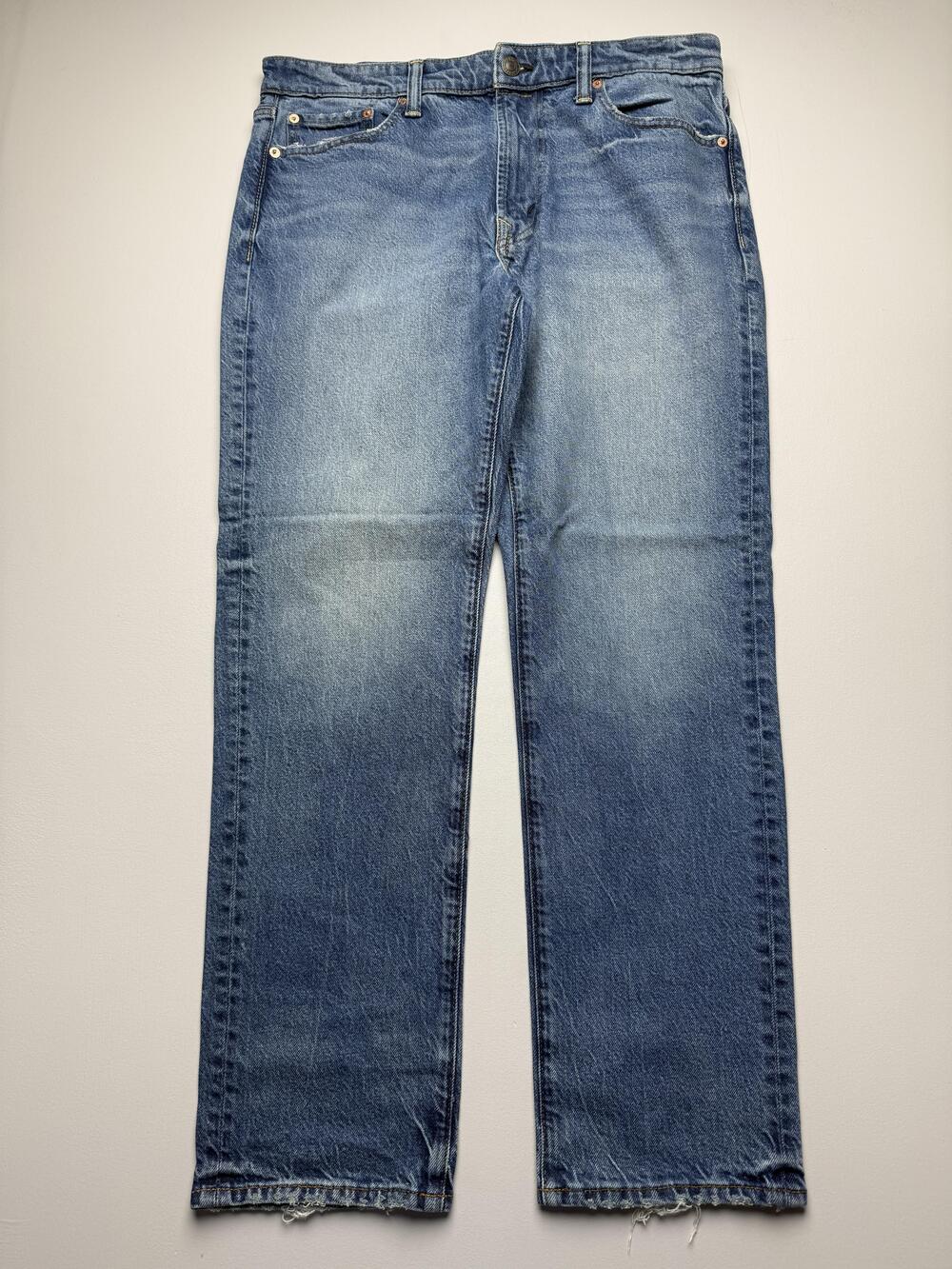 American Eagle Jeans Mens 33x30 Blue Med Wash Denim Straight Stretch Easyflex